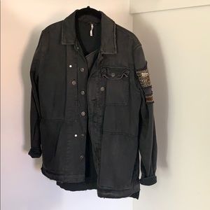 Free People black utility jacket